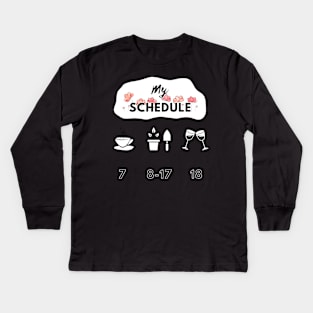 gardener's schedule Kids Long Sleeve T-Shirt